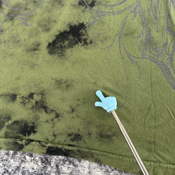 Size XL Affliction Live Fast Men's Shirt Aztec Wings Army Green Vneck Tee - Picture 12 of 12